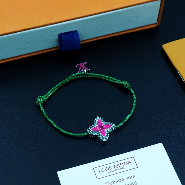 Green Pink Braided Cord Adjustable Knot Closure Bracelet 6