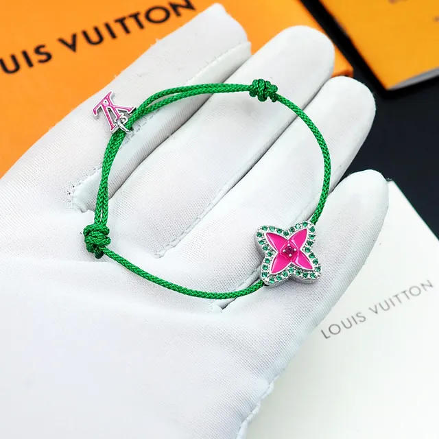 Green Pink Braided Cord Adjustable Knot Closure Bracelet 8