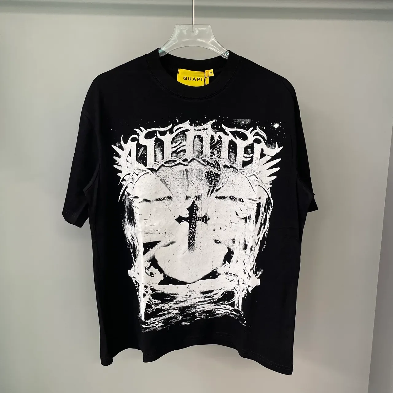 GUAPI Graphic-Print Black Crew-Neck T-Shirt 6