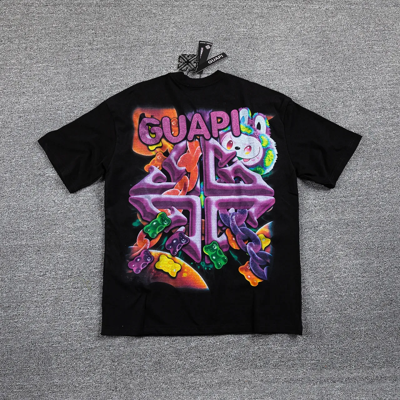 GUAPI Graphic Print Oversized Multicolor Candy Character T-Shirt 3