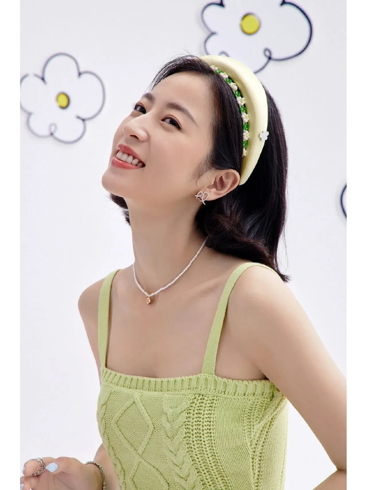 HEFANG Floral Enamel and Crystal Script Earrings 3