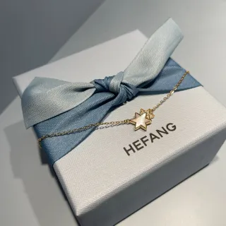 HEFANG Collier avec chaîne dorée bleue en forme d'étoile avec pendentif