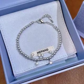 HEFANG سوار لؤلؤ خرز كريستال تشام