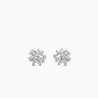 Interwoven Twisted Band Pavé Stud Earrings