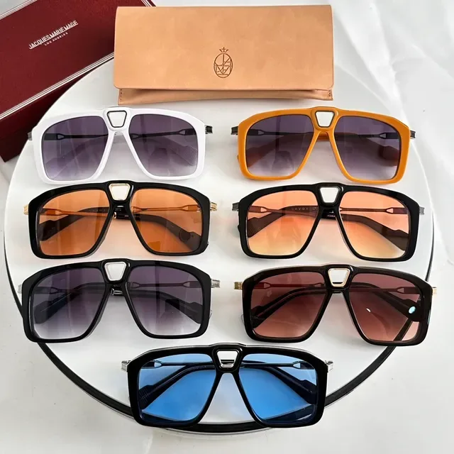 Jacques Marie Mage Orange Black Oversized Angular Frame Gradient Lenses Sunglasses 3