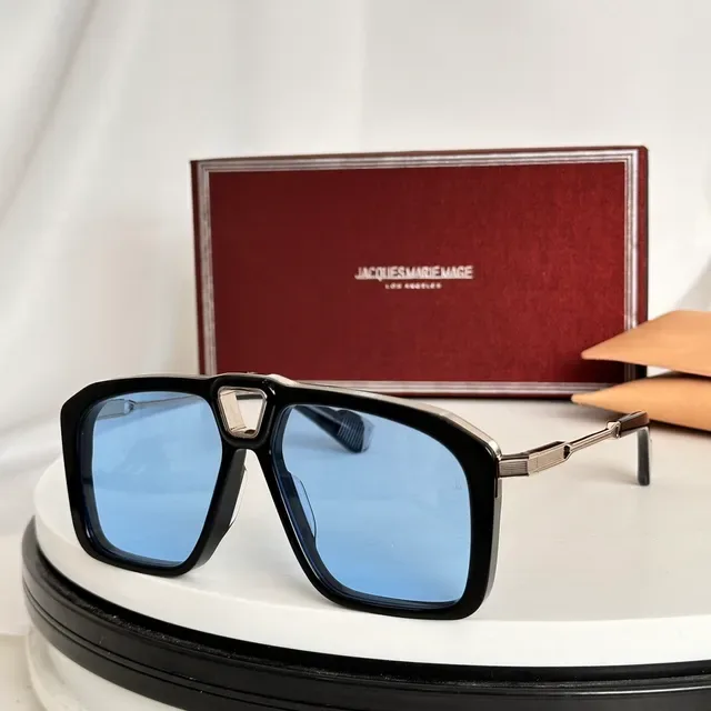 Jacques Marie Mage Orange Black Oversized Angular Frame Gradient Lenses Sunglasses 4