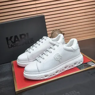 Karl Lagerfeld Zapatillas Lifestyle Blancas de Cuero con Logo de Cabeza Embossado