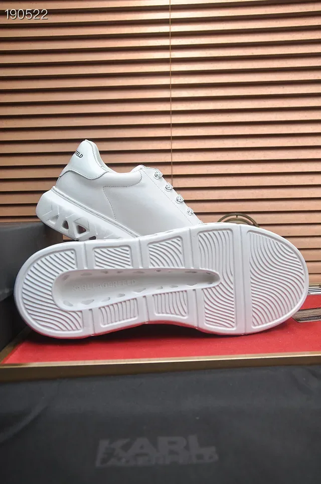 Karl Lagerfeld White Leather Upper Embossed Head Logo Lifestyle Sneakers 2