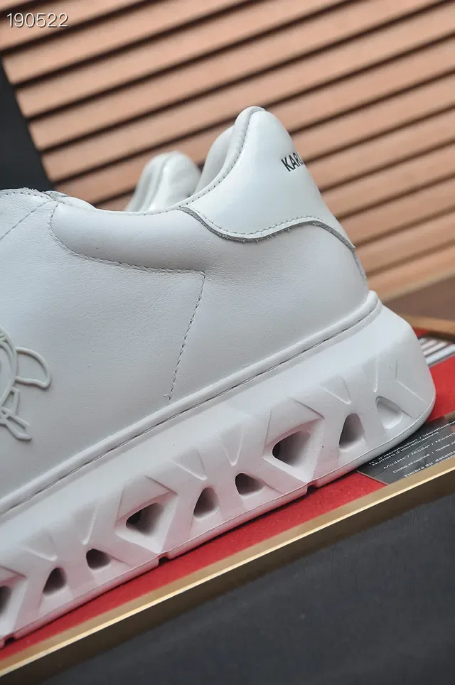 Karl Lagerfeld White Leather Upper Embossed Head Logo Lifestyle Sneakers 3