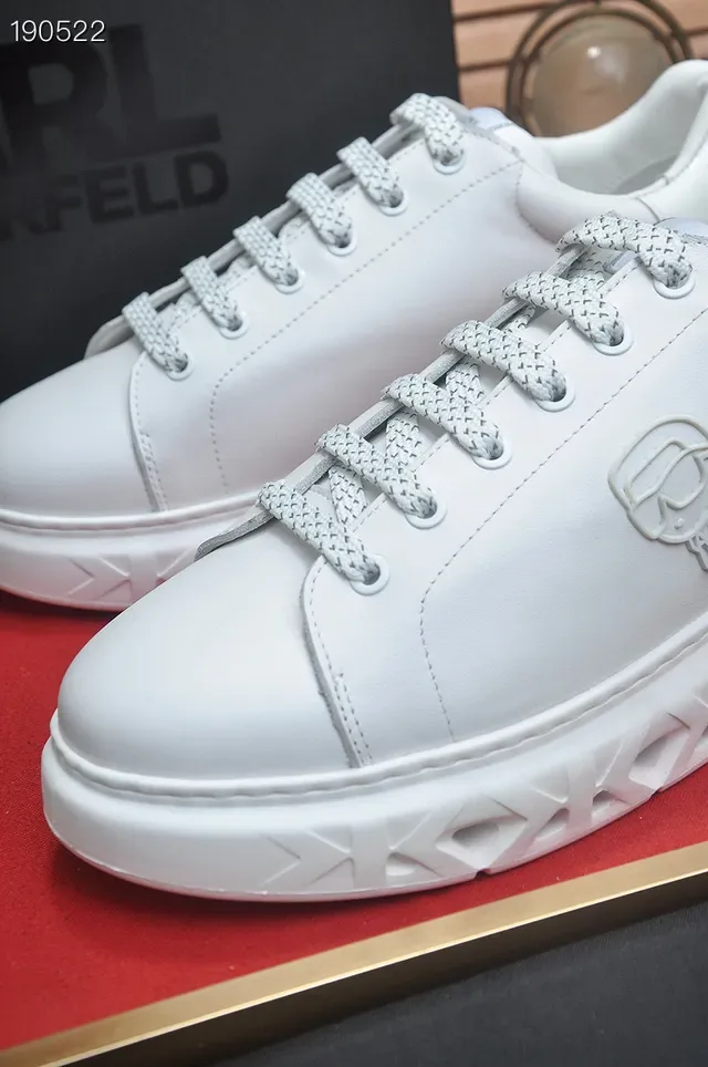 Karl Lagerfeld White Leather Upper Embossed Head Logo Lifestyle Sneakers 4