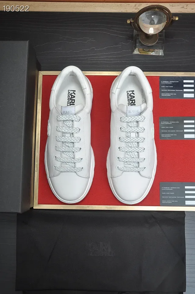 Karl Lagerfeld White Leather Upper Embossed Head Logo Lifestyle Sneakers 8