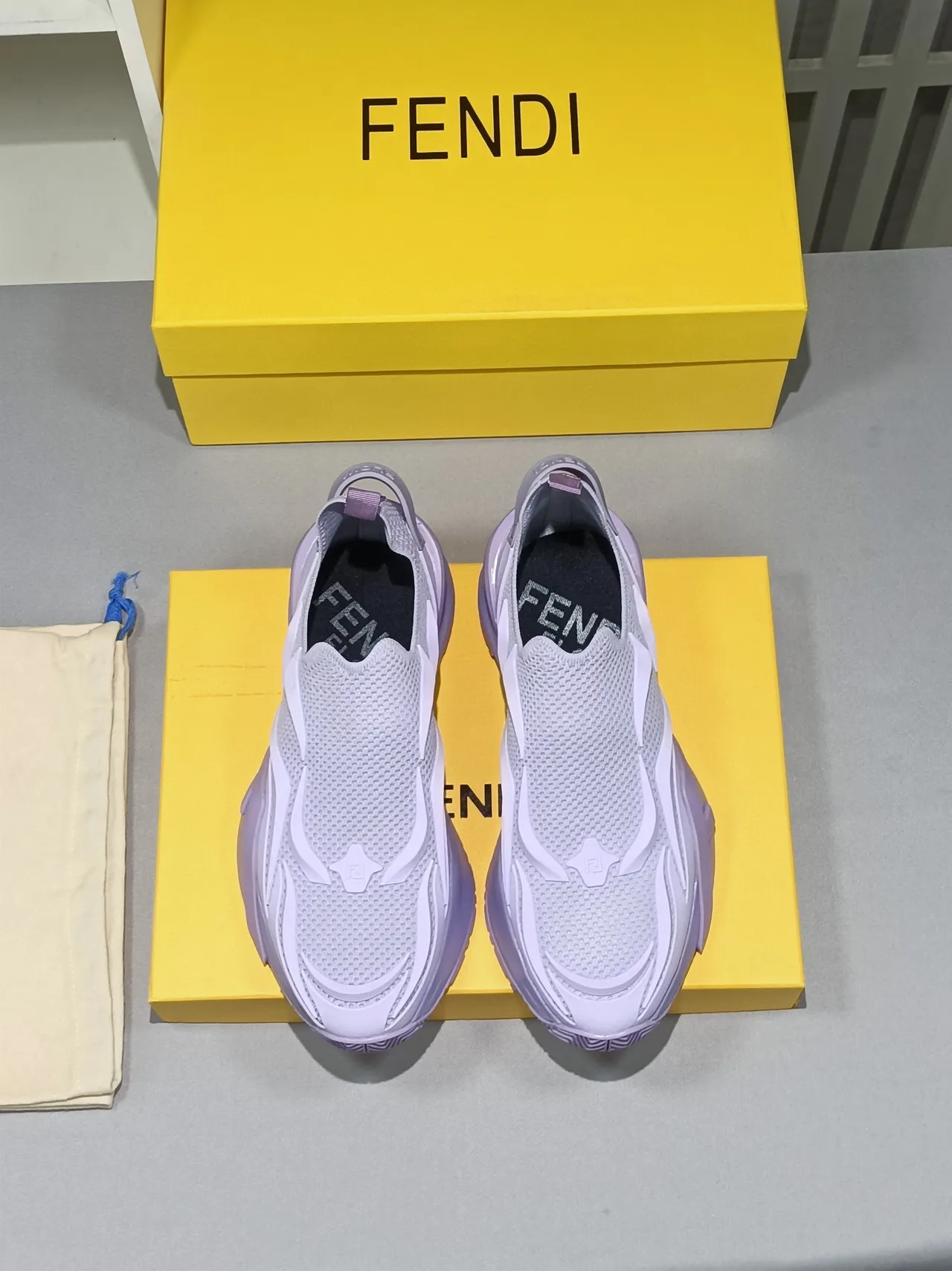 Lavender Slip-On Knit Chunky Sneaker 2