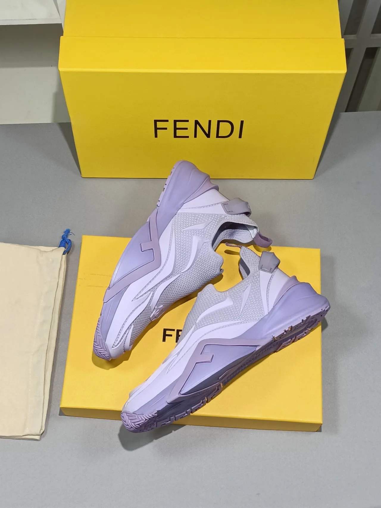 Lavender Slip-On Knit Chunky Sneaker 3