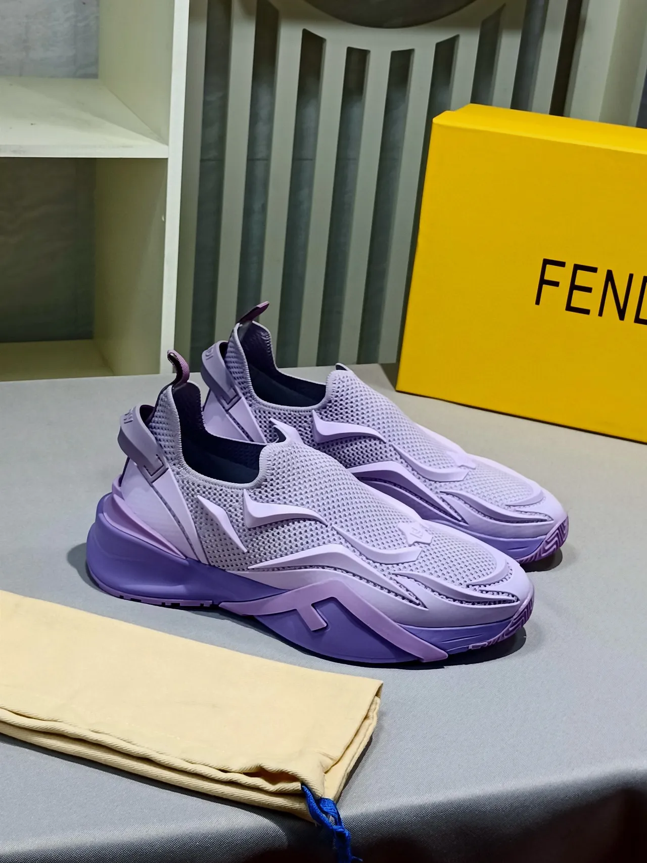 Lavender Slip-On Knit Chunky Sneaker 4