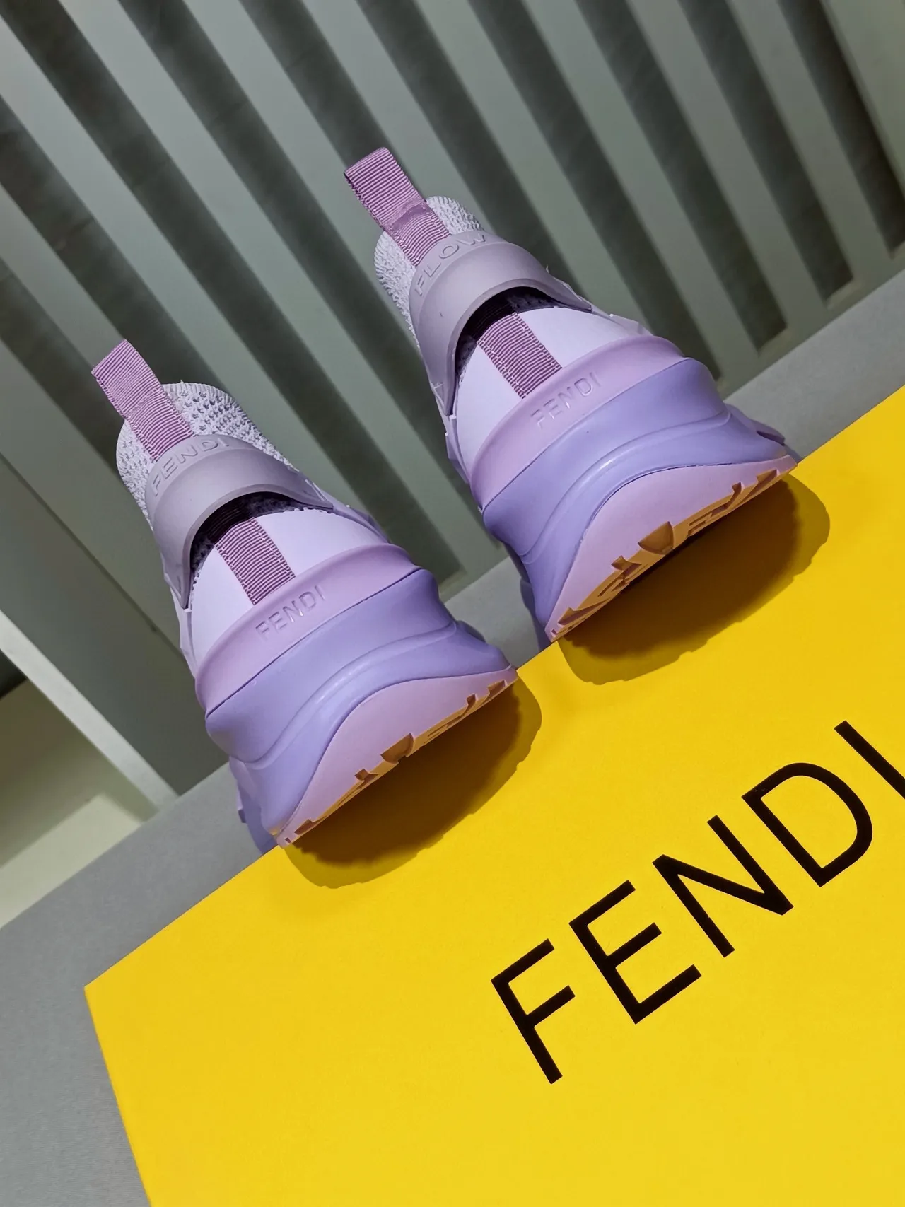 Lavender Slip-On Knit Chunky Sneaker 6