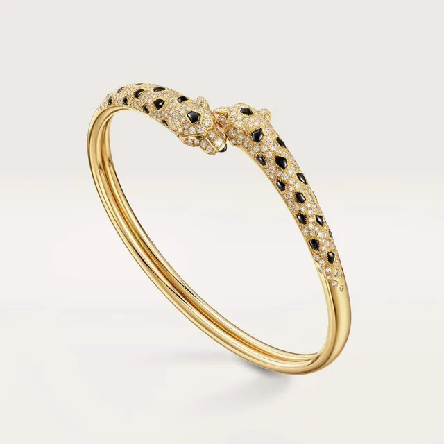 Leopard-Spot Pavé Animal-Head Bangle Bracelets 3