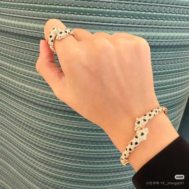 Leopard-Spot Pavé Animal-Head Bangle Bracelets 5
