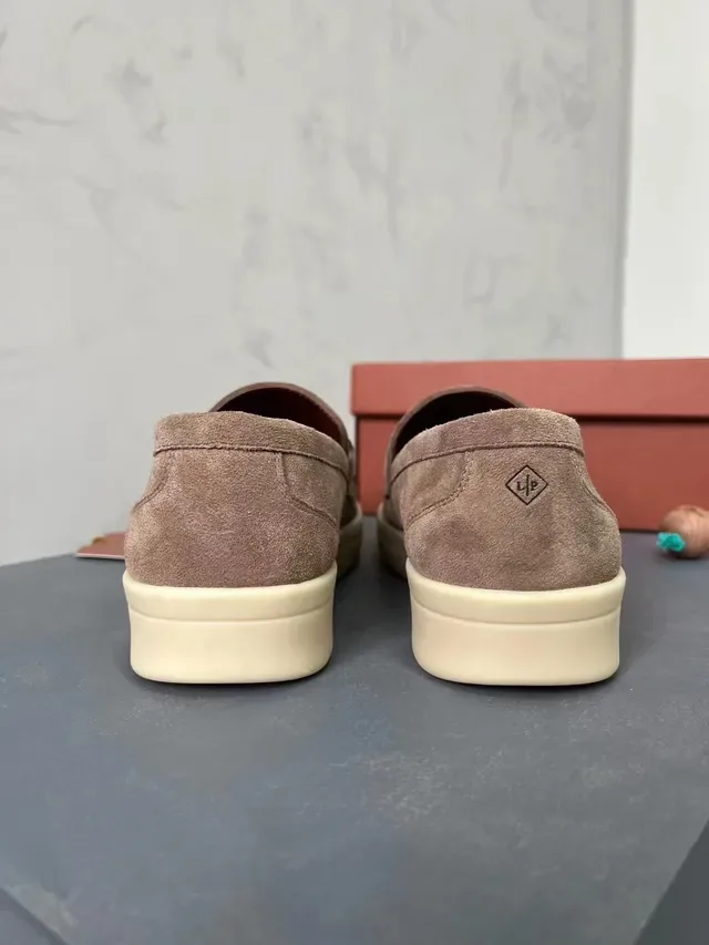 Love Brand Penny Loafer Beige White Suede Upper Strap Loafer 2
