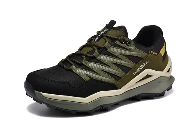 LOWA Black Gray Low-Top Hiking Sneaker GORE-TEX Lined Sneakers 13
