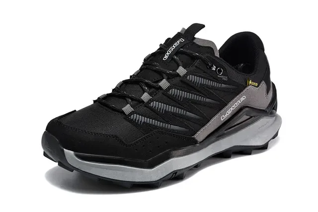 LOWA Black Gray Low-Top Hiking Sneaker GORE-TEX Lined Sneakers 21