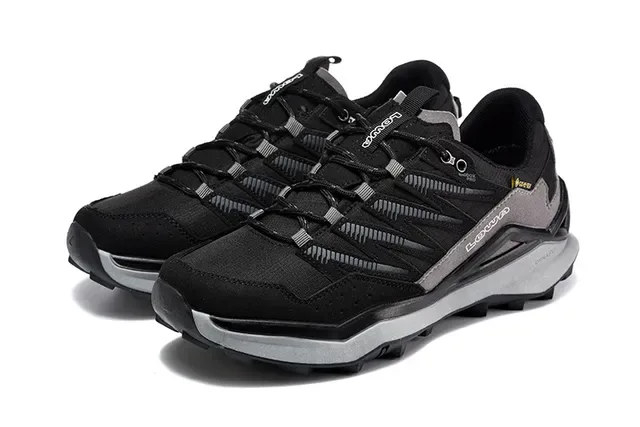 LOWA Black Gray Low-Top Hiking Sneaker GORE-TEX Lined Sneakers 22