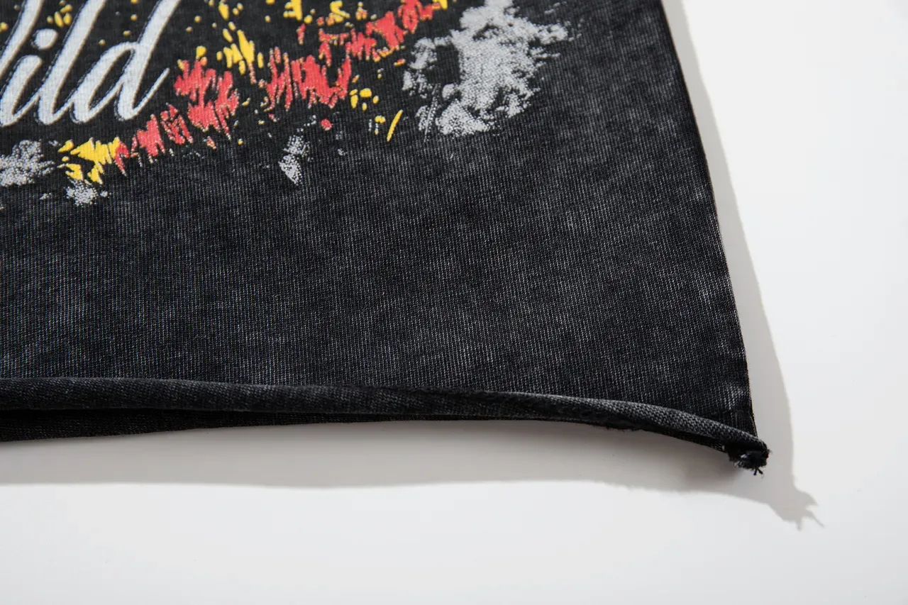 Majestik Distressed Black Double-Sided Graphic Print T-Shirt 4