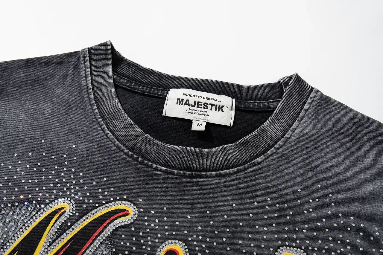 Majestik Distressed Black Double-Sided Graphic Print T-Shirt 9