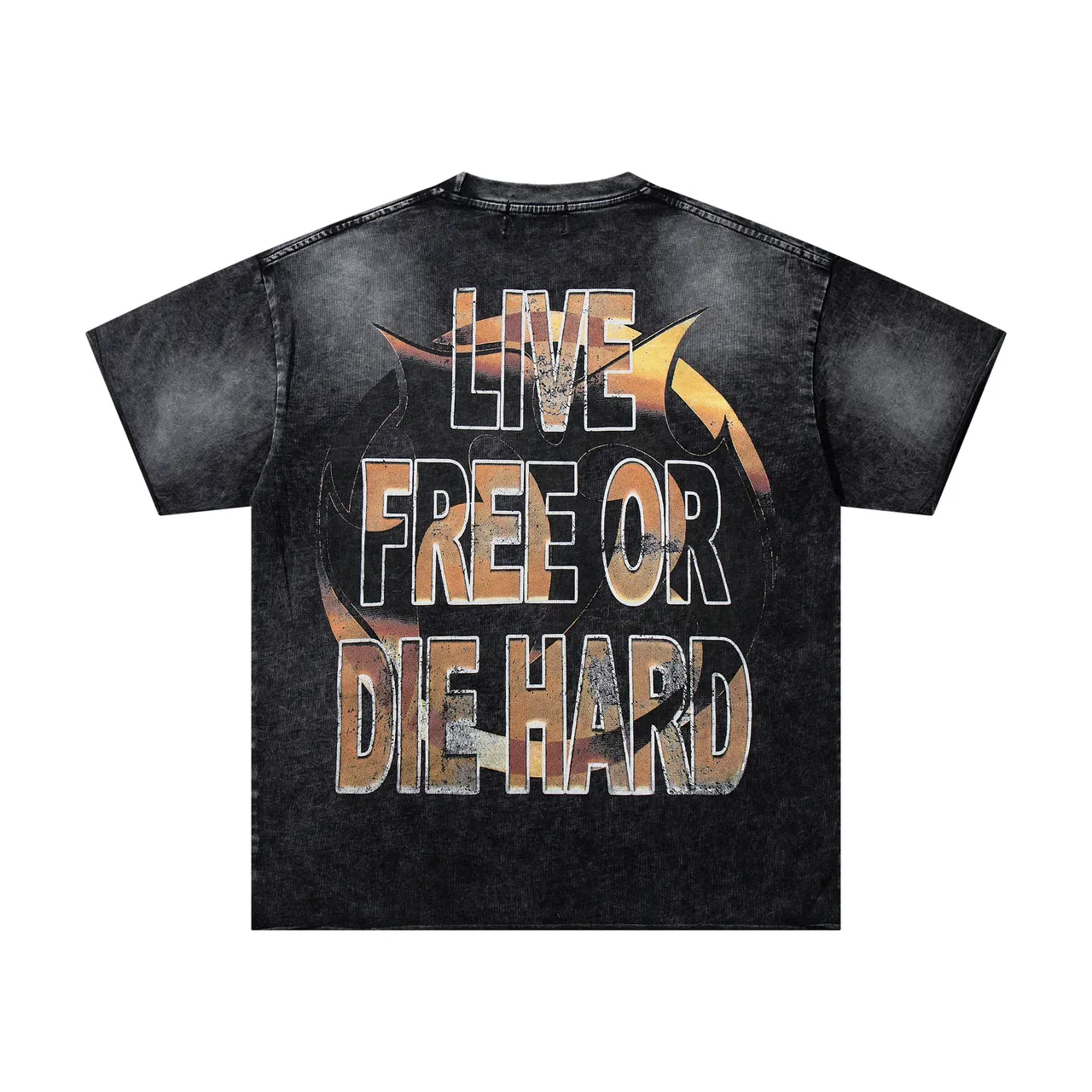 Majestik Distressed Black Double-Sided Graphic Print T-Shirt 12