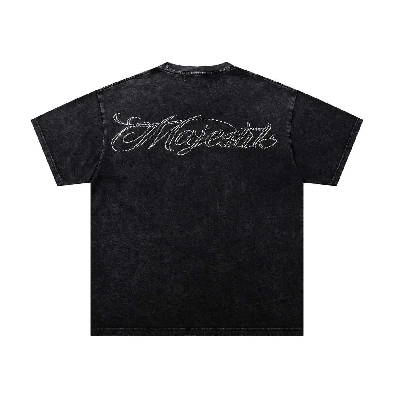 Majestik Graphic Print Acid-Wash Black T-Shirt 3