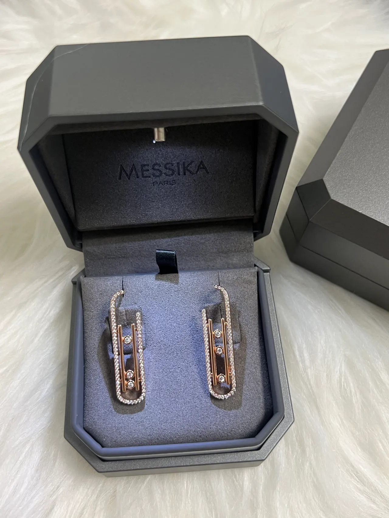 Messika Move-Inspired Pavé Diamond U-Shaped Hoop Earrings 2