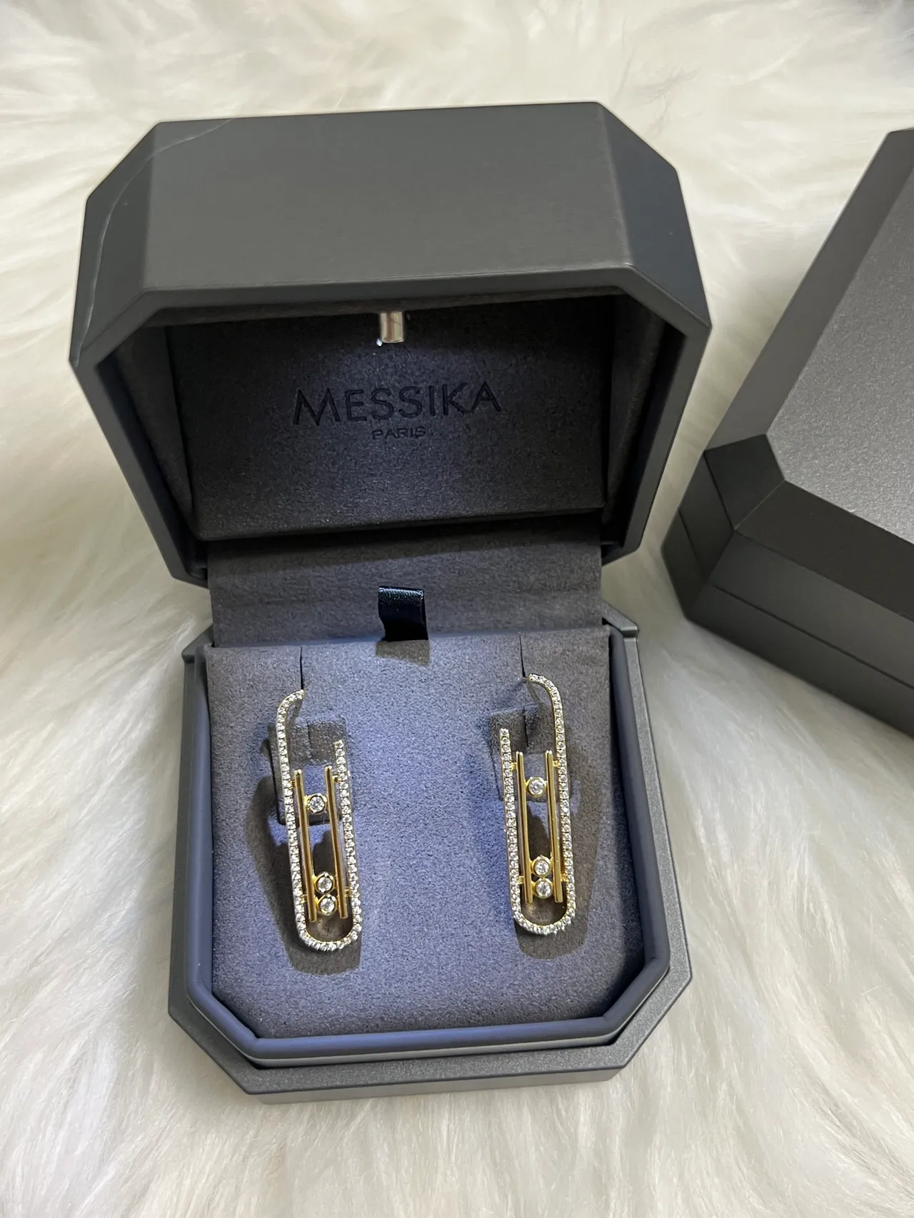 Messika Move-Inspired Pavé Diamond U-Shaped Hoop Earrings 3