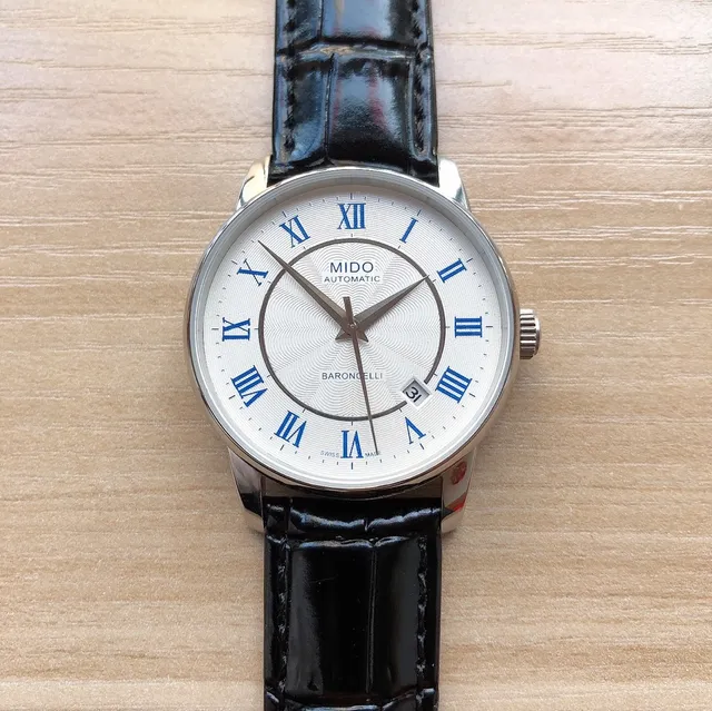 Mido Baroncelli White Dial Blue Roman Numerals Mechanical Watch 5