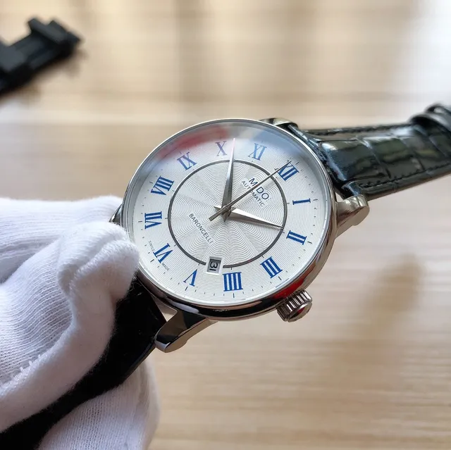 Mido Baroncelli White Dial Blue Roman Numerals Mechanical Watch 8