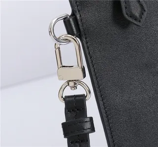 Montblanc Black Silver Rectangular Silhouette Smooth Leather Envelope Clutch 5