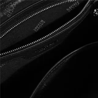 Montblanc Black Structured Rectangular Silhouette Textured Material Messenger Bag 2