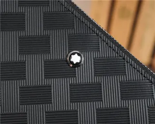 Montblanc Meisterstück Woven Leather Black Envelope Clutch 4