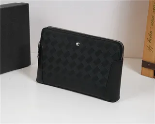 Montblanc Meisterstück Woven Leather Black Envelope Clutch 8