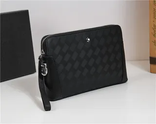 Montblanc Meisterstück Woven Leather Black Envelope Clutch 9