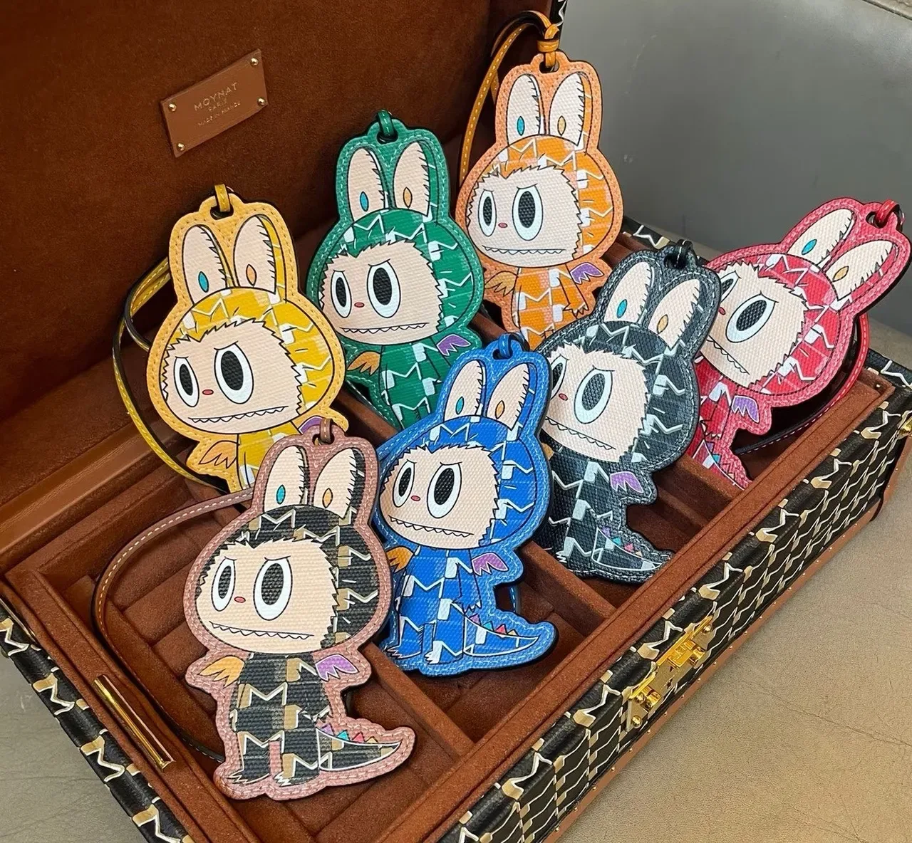 Multicolor Character-Shaped Patchwork Leather Travel Bag 12
