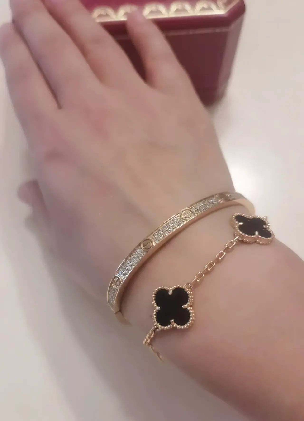 Multicolor Four-Leaf Clover Charm Chain-Link Bracelet 6