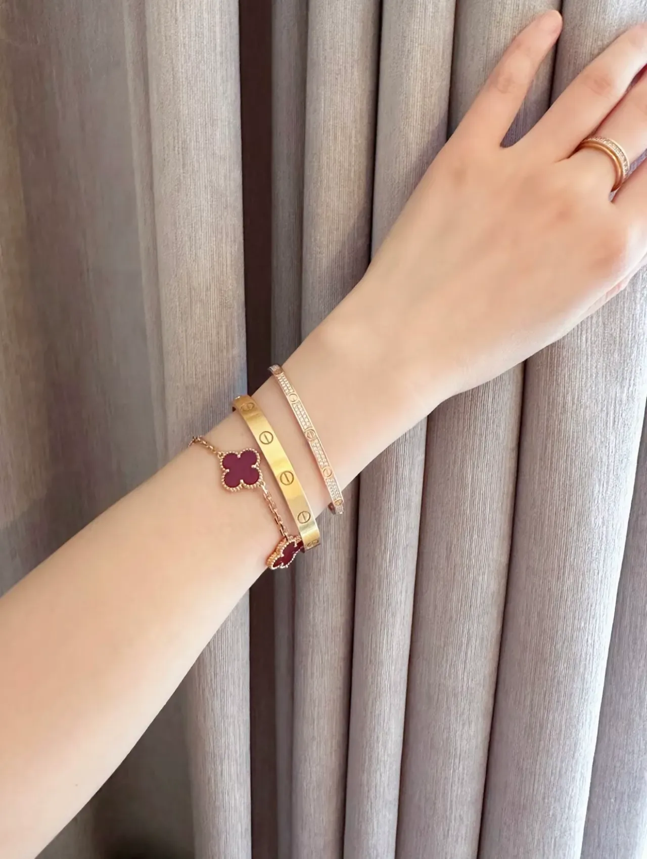 Multicolor Four-Leaf Clover Charm Chain-Link Bracelet 7