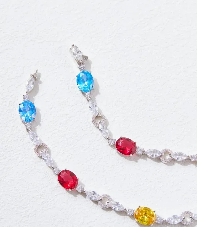 Multicolor Gemstone and Diamond Pendant Necklace 4