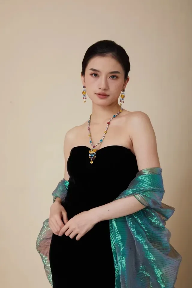 Multicolor Gemstone and Diamond Pendant Necklace 5
