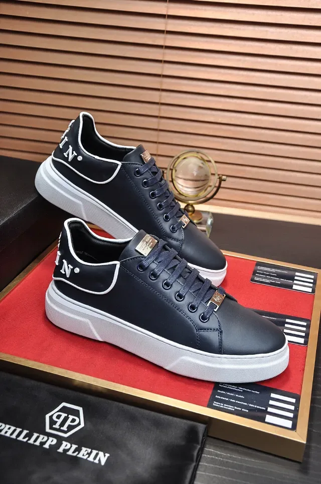 Navy and White Platform Lace-Up Sneaker 5