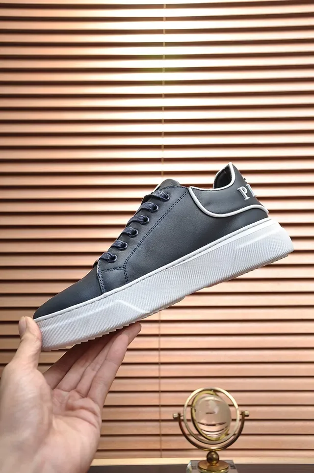 Navy and White Platform Lace-Up Sneaker 6