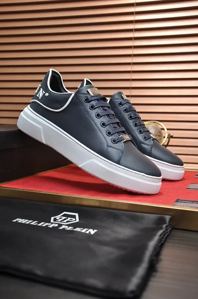 Navy and White Platform Lace-Up Sneaker 7