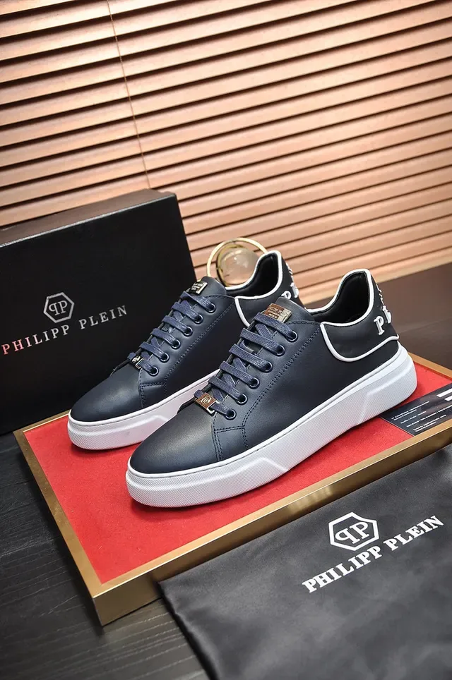 Navy and White Platform Lace-Up Sneaker 8