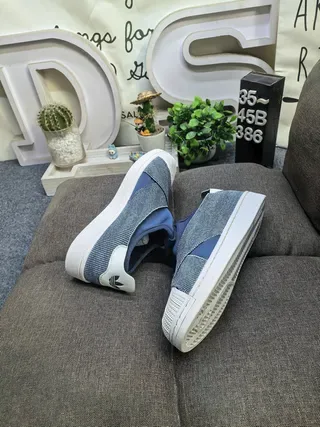 Navy and White Textured Slip-On Lifestyle Sneakers 6
