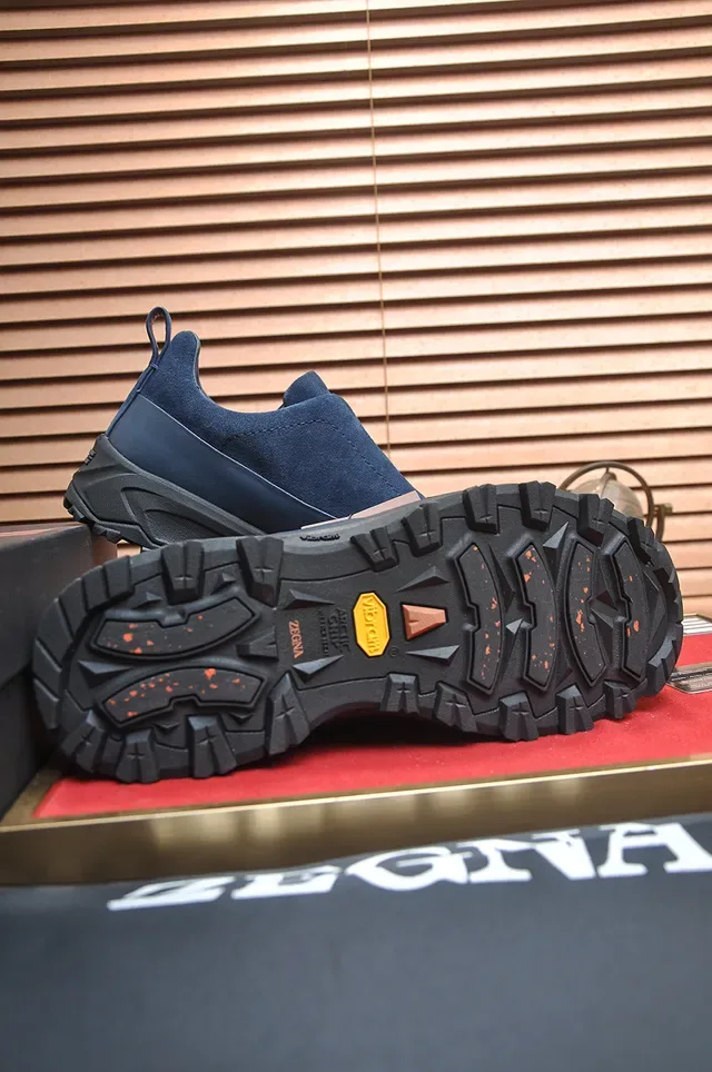 Navy Black Laceless Slip-On Suede Upper Sneakers 3