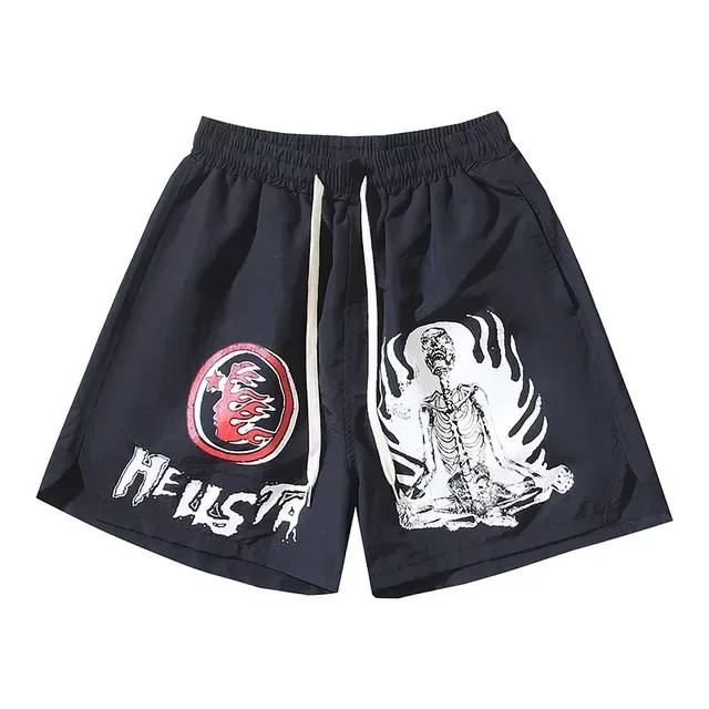 Navy Graphic-Print Elastic-Waist Shorts 2